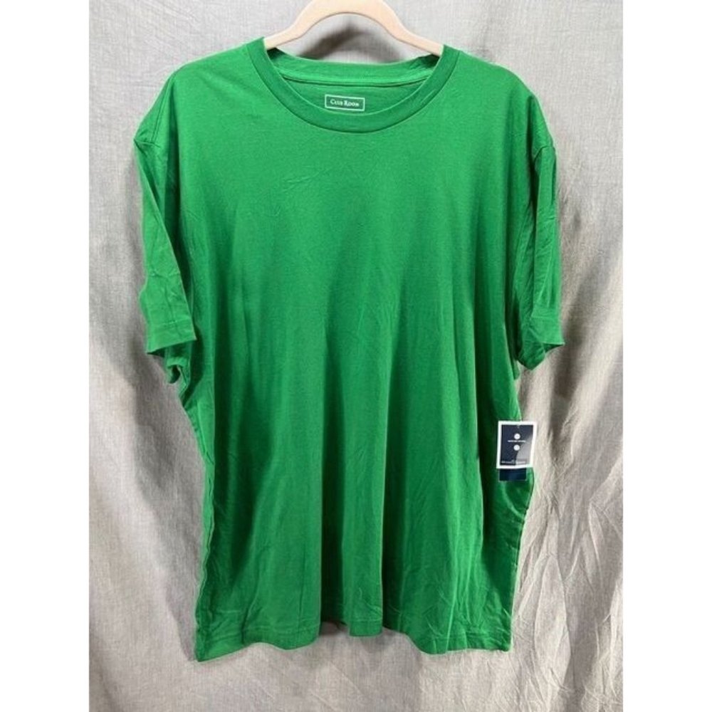 Club Room Shirt Adult‎ XXL Green Short Sleeve Pullover Tee Mens
